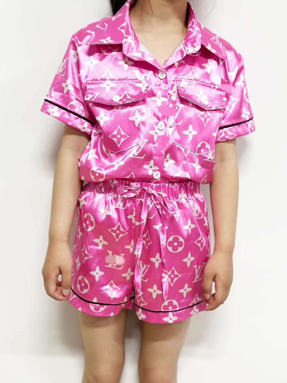 L//v Parent-child Satin Pajamas