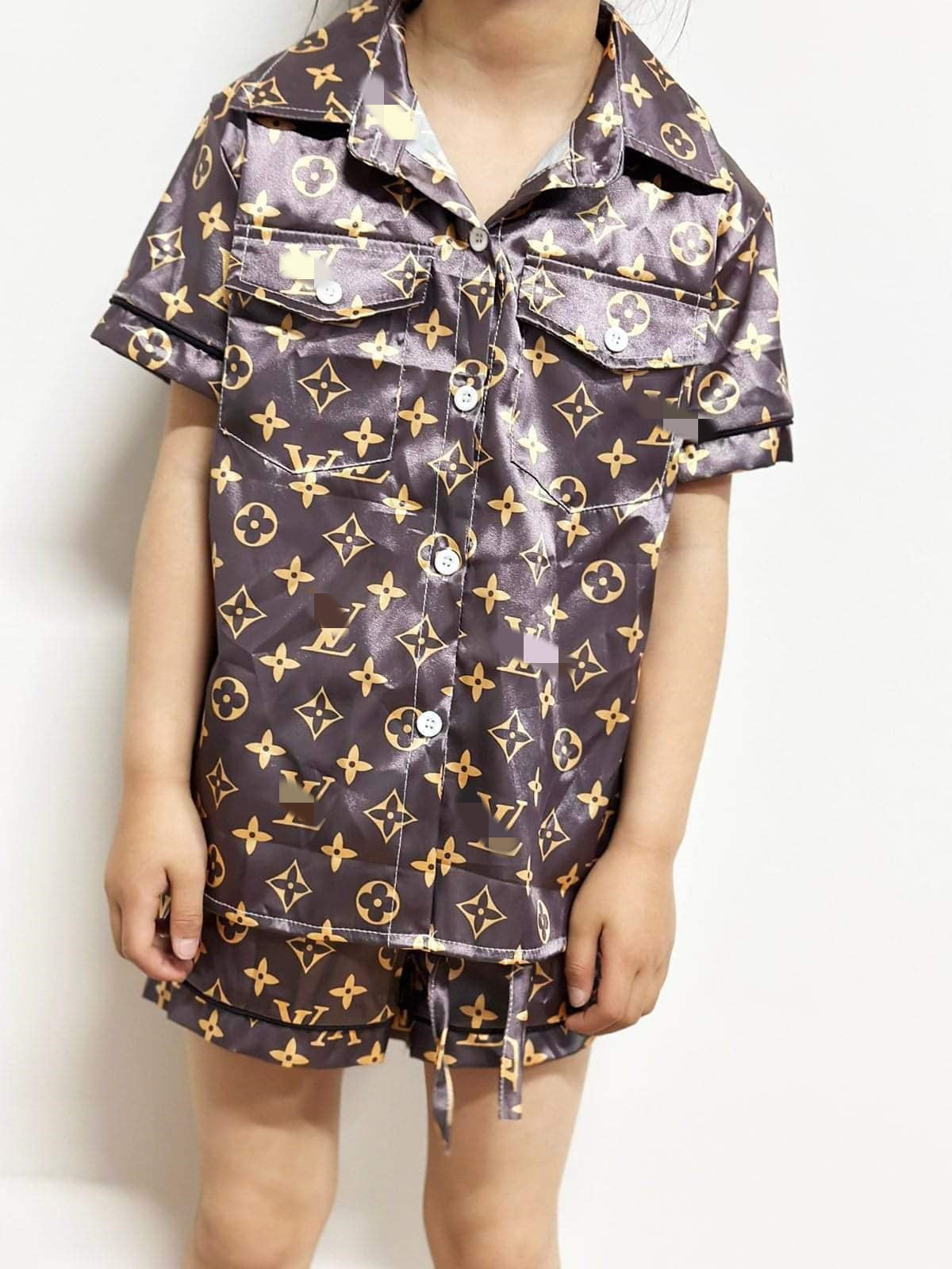 L//v Parent-child Satin Pajamas
