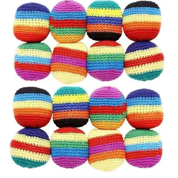 Hacky Sack Footbag Game Crochet Pattern Soft Pellet Filled Activity Toys Assortment of Six
