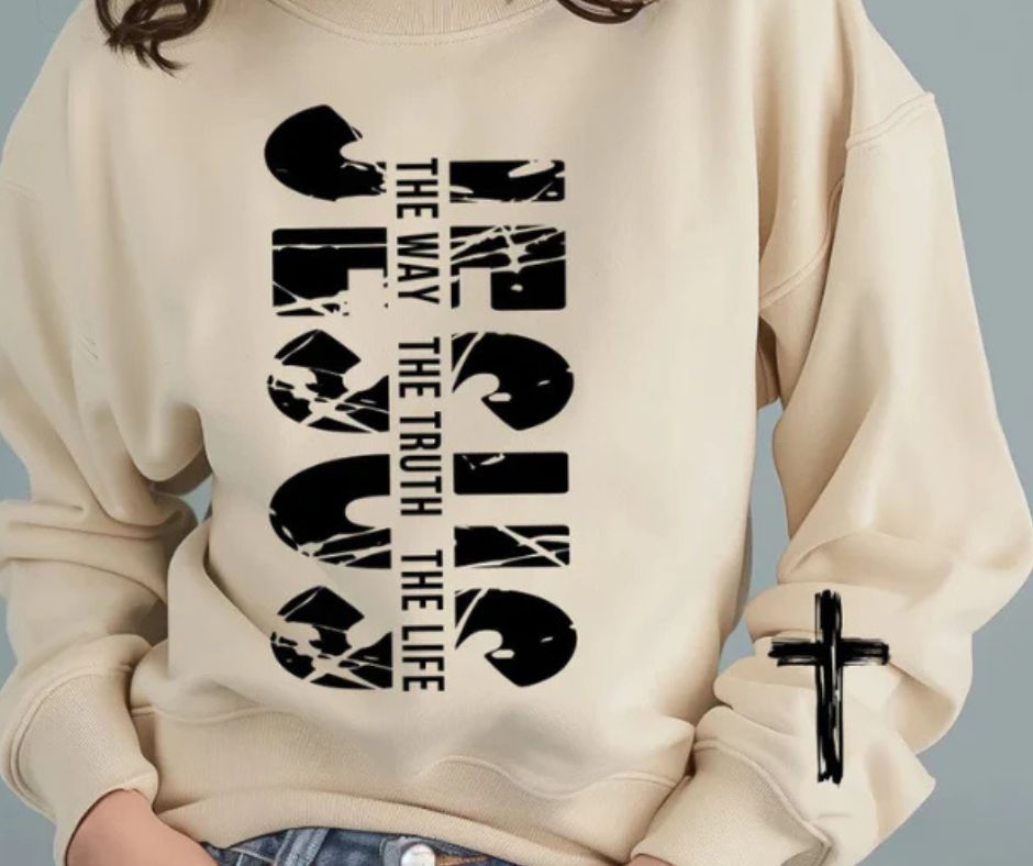 Christian Jesus The Way The Truth The Life Unisex Graphic Crewneck Sweatshirt