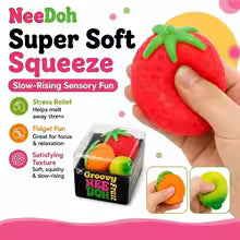 Groovy Nee Doh Fruit Strawberry Orange Banana Set Sensory Stress Relief Fidget Toy