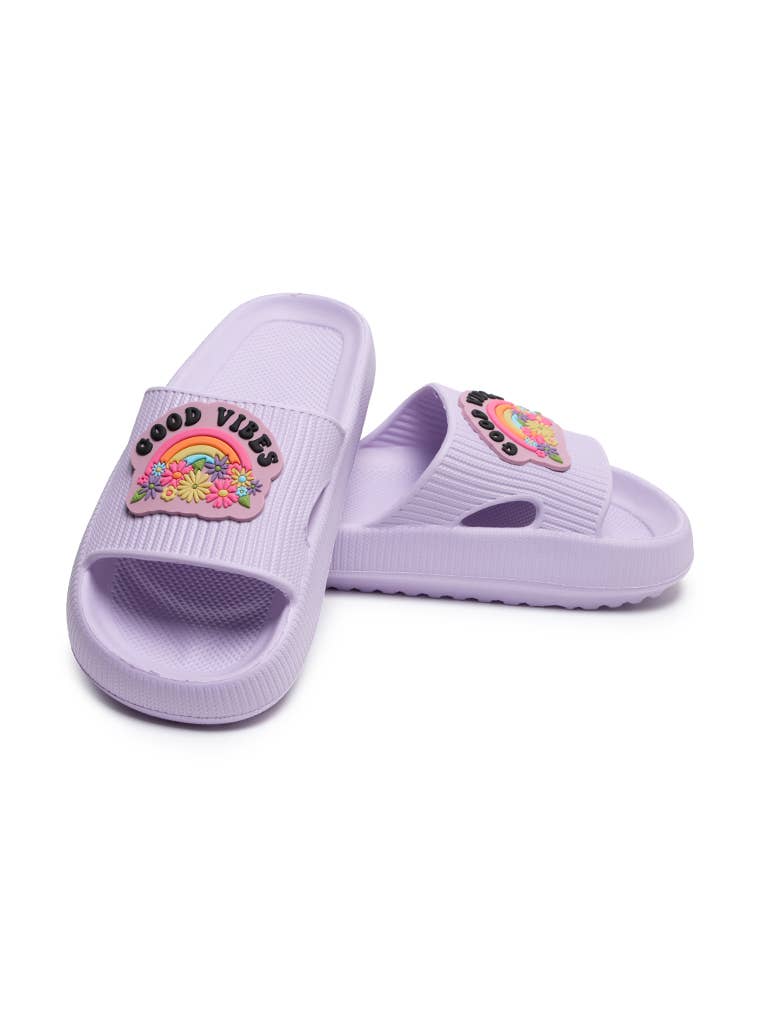 Lavender Good Vibes Pool Beach Women's Eva Slides Sandles