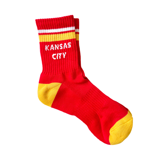 Unisex Kansas City Chiefs NFL Football Crew Socks Red & Yellow