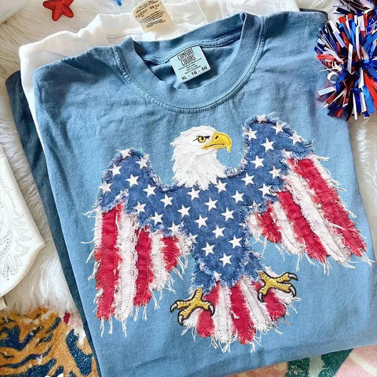 Patriotic Fourth of July American Eagle Graphic T-Shirt Unisex Comfort Colors Tee