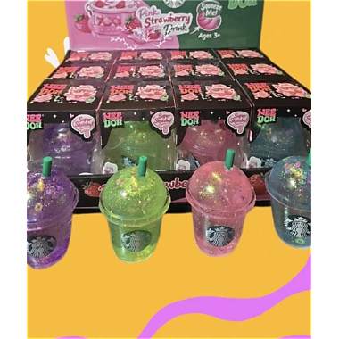 Starbucks Pink Strawberry Drink Cup Squishy Stress Relief Fidget Toy