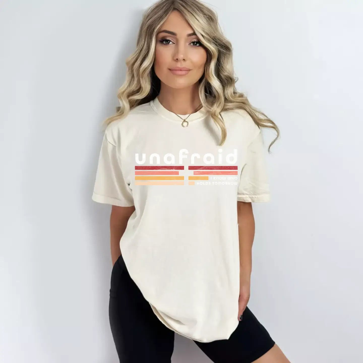 Comfort Colors Tee unaFraid I Know Who Holds Tomorrow Christian Graphic T-Shirt