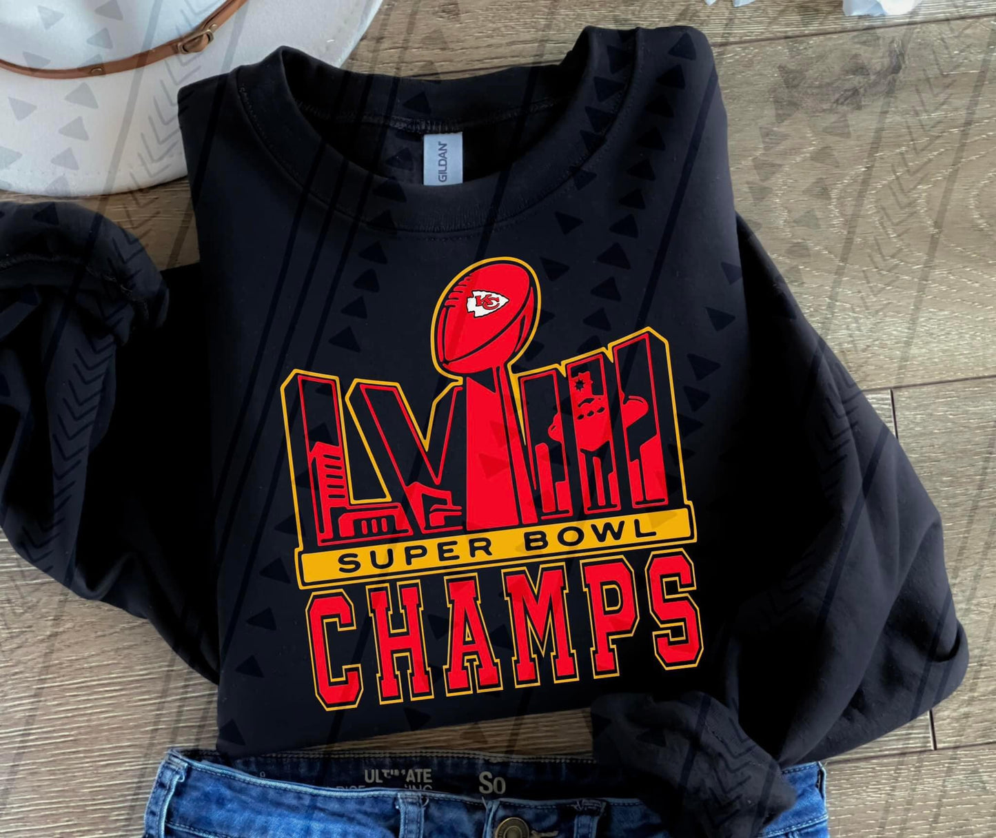 Kansas City KC Chiefs Football Super Bowl Champions Champs 2024 Tee/Sweatshirt