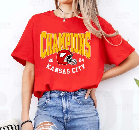 Kansas City KC Chiefs Football Super Bowl Champions Champs 2024 Tee T-Shirt