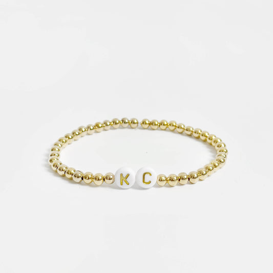 KC Kansas City Gold Plated Stack Stretch Bracelet