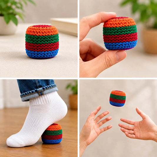 Hacky Sack Footbag Game Crochet Pattern Soft Pellet Filled Activity Toys Assortment of Six