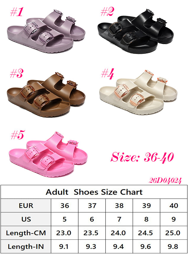 Women's Adjustable Two Strap Eva Slides Sandels Slip On