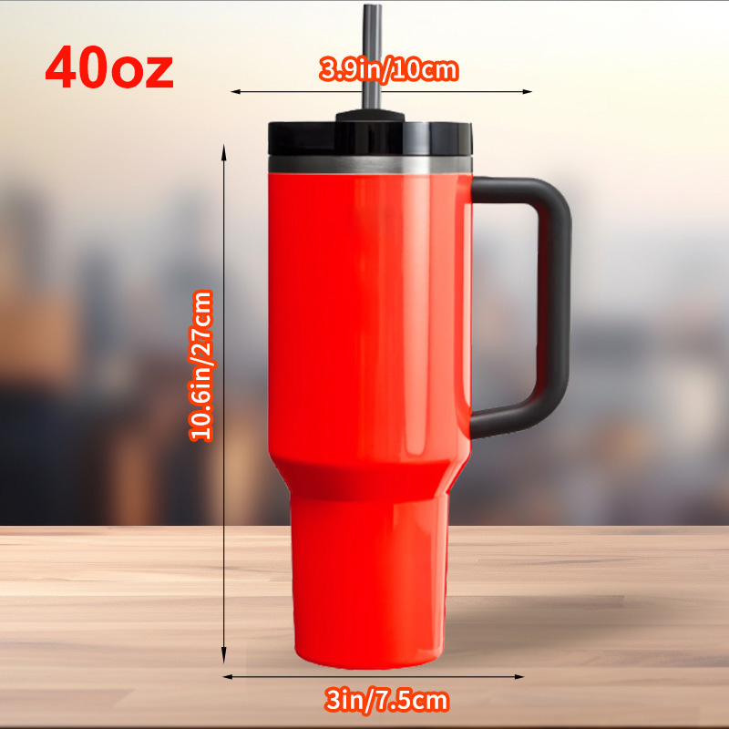 Neon 40 Ounce Insulated Stainless Steel Tumbler with Handle Drinkware Travel Mug