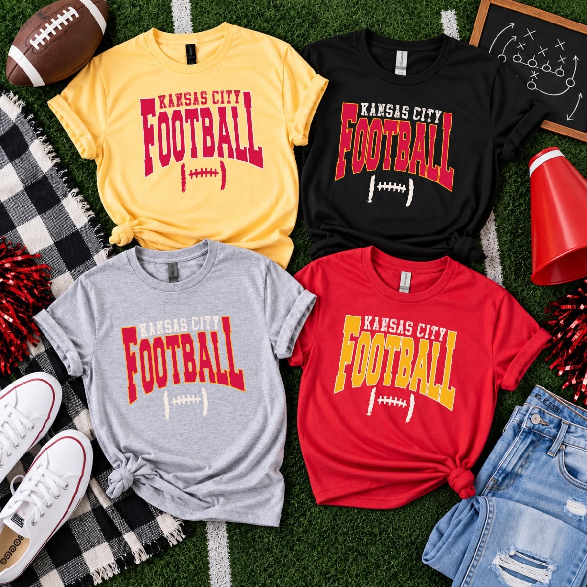 KC Kansas City Football Graphic Tee Gildan T-Shirt