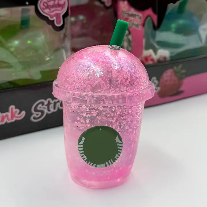 Starbucks Pink Strawberry Drink Cup Squishy Stress Relief Fidget Toy