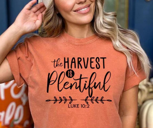 Bible Verse Quote The Harvest Is Plentiful Luke 10:2 Comfort Colors Brand GraphicT-Shirt