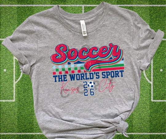 Soccer The World's Sport Kansas City 2026 Unisex Graphic T-Shirt  Gildan Brand Tee
