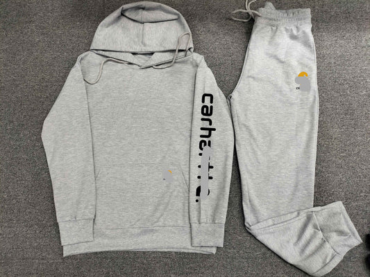 Unisex Casual Carhartt Dupe Sweatshirt & Sweatpants Activewear Set