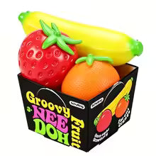 Groovy Nee Doh Fruit Strawberry Orange Banana Set Sensory Stress Relief  Fidget Toy