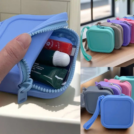 Waterproof Silicone Organizer Wristlet Wallet Coin Purse Earpods Case Cosmetic Bag