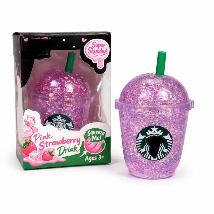 Starbucks Pink Strawberry Drink Cup Squishy Stress Relief Fidget Toy