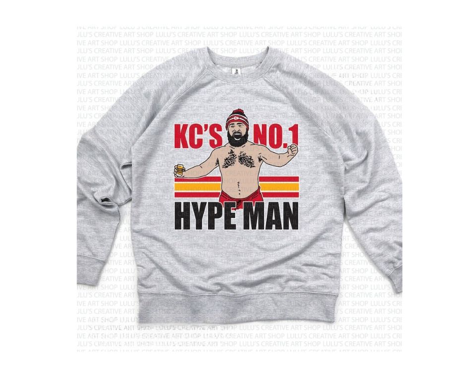 KC'S No. 1 Hype Man Kansas City Football Unisex Graphic Crewneck Sweatshirt