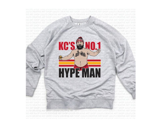 KC'S No. 1 Hype Man Kansas City Football Unisex Graphic Crewneck Sweatshirt