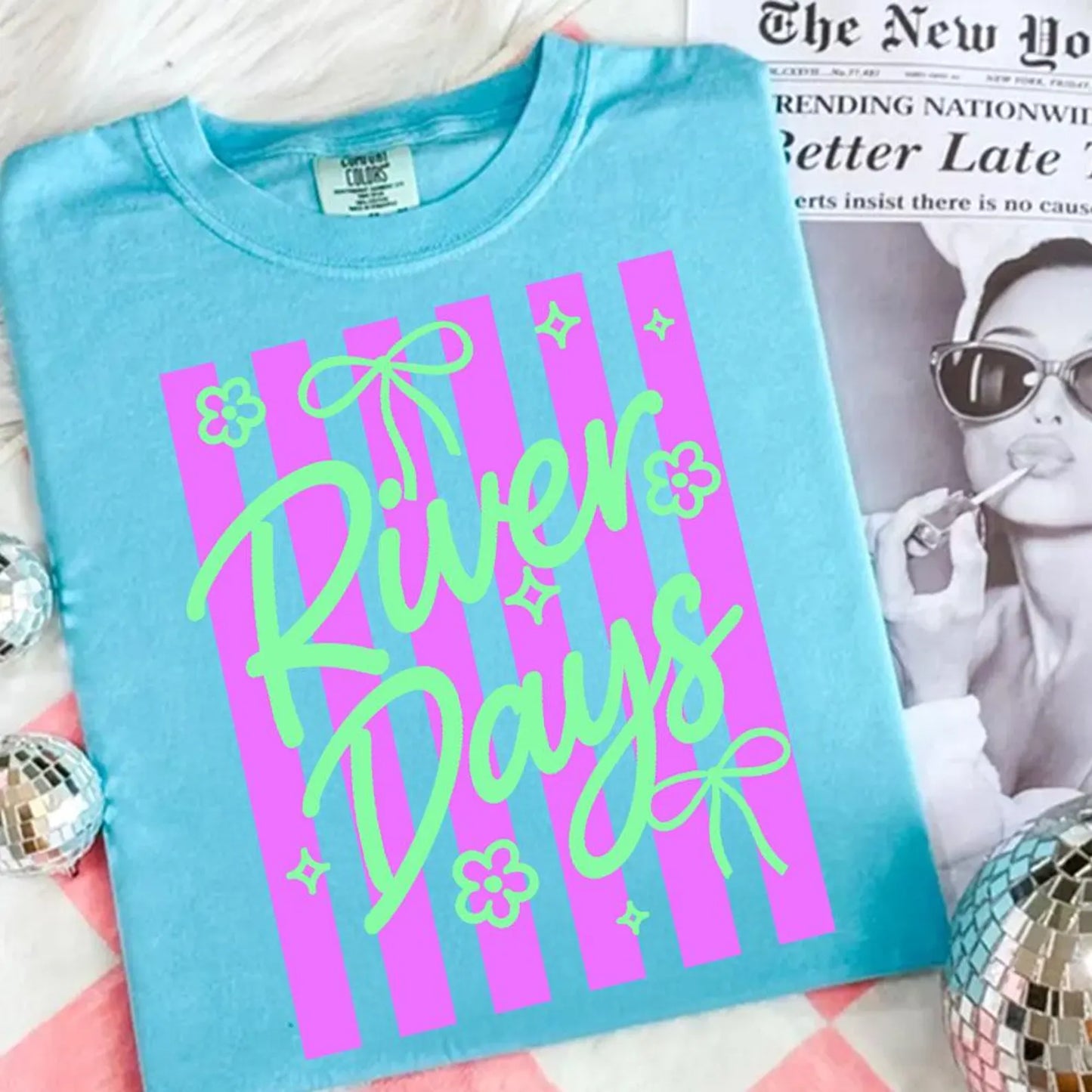 River Days Tee Sapphire Blue Comfort Colors Unisex T-Shirt