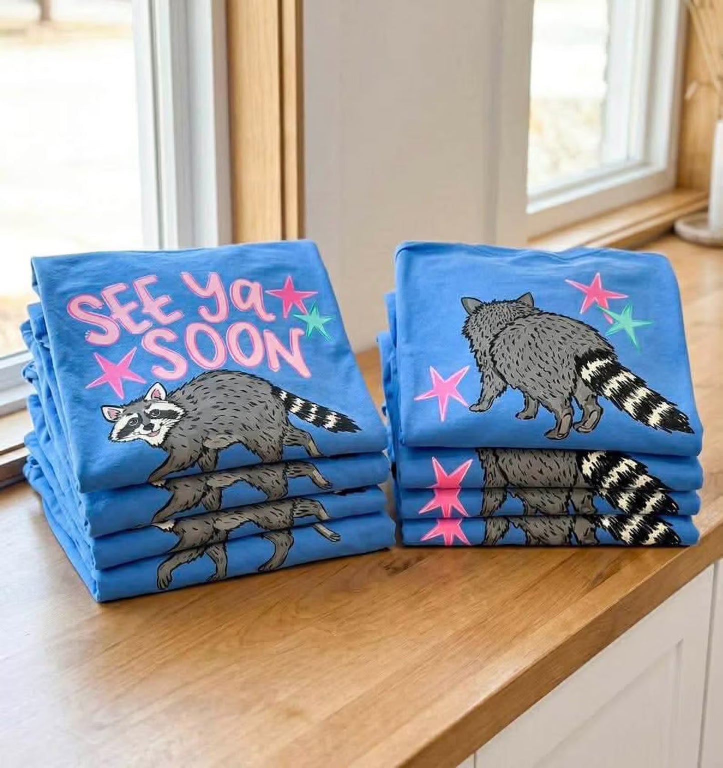 Preppy Vibes Trending Raccoon See Ya Soon Graphic T-Shirt Unisex Comfort Colors Tee