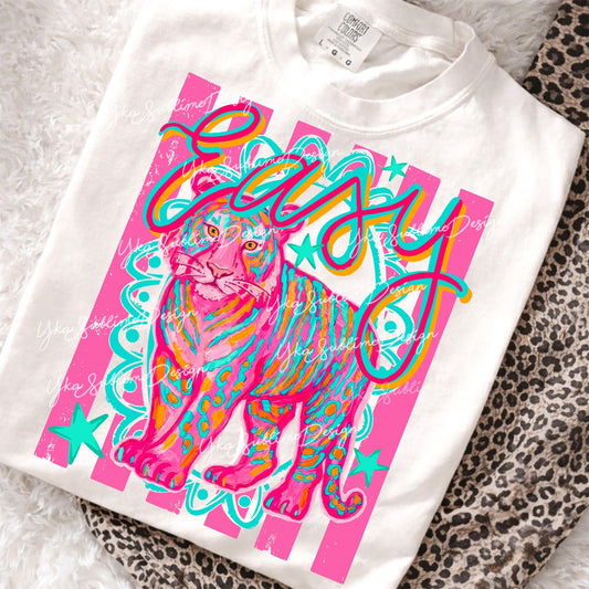 Women's Tendy Unisex Comfort Colors Tee Easy Tiger Graphic T-Shirt