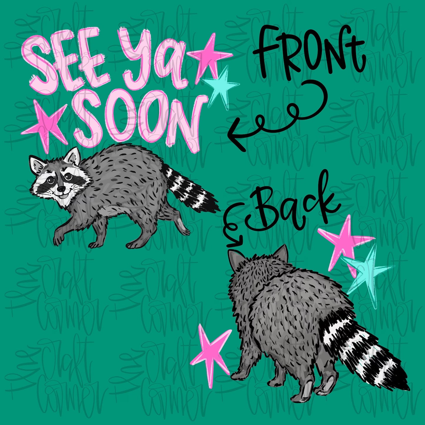 Preppy Vibes Trending Raccoon See Ya Soon Graphic T-Shirt Unisex Comfort Colors Tee
