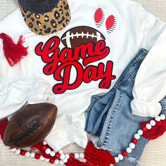 Kansas City Football Game Day Crewneck Sweatshirt with Patch