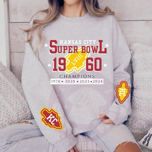 Kansas City KC Chiefs Football Super Bowl LV111 1960 Champions Sweatshirt