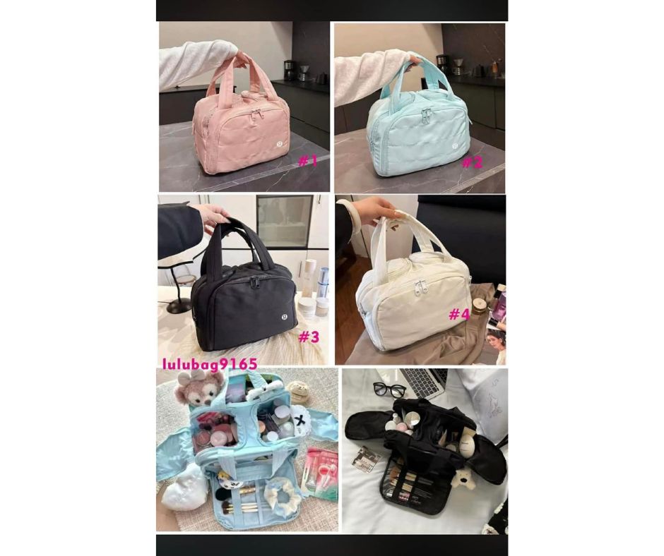 Cosmetic Makeup Toiltery Multi Pocket Zip Up Organizer Tote Bag