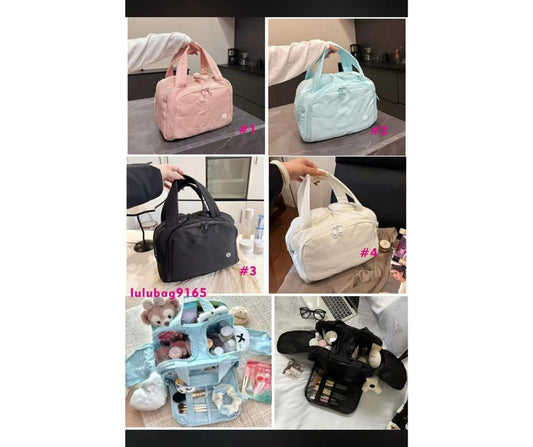 Cosmetic Makeup Toiltery Multi Pocket Zip Up Organizer Tote Bag