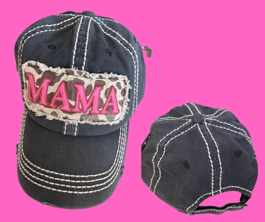 Mama Leopard Patch Baseball Cap