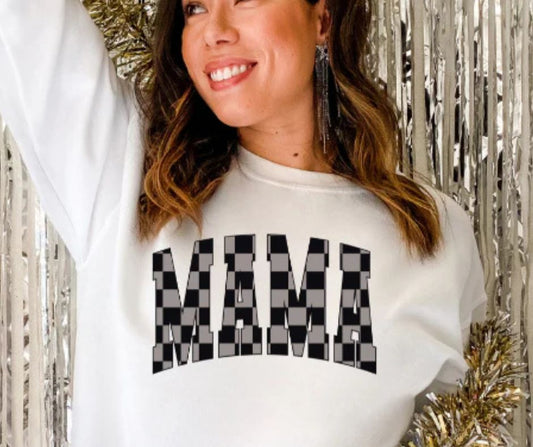 Women's Checkered Mama Graphic Sweatshirt