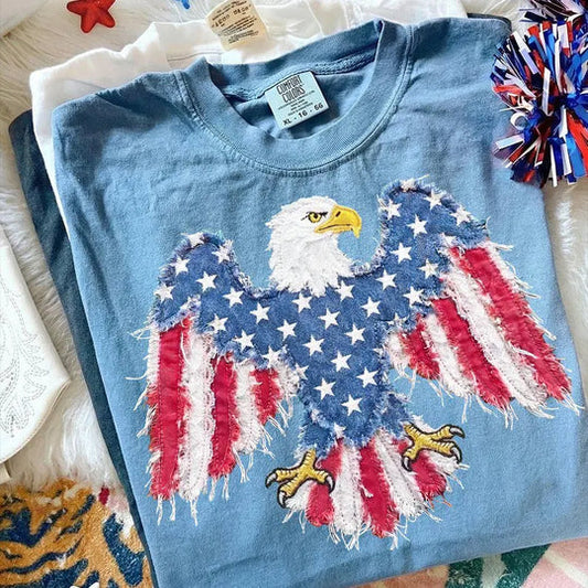 Patriotic Fourth of July American Eagle Graphic T-Shirt Unisex Comfort Colors Tee