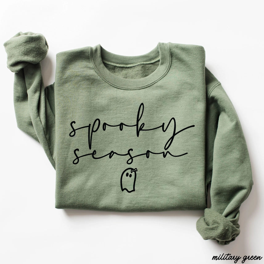 Halloween Spooky Season Ghost Graphic Crewneck Sweatshirt