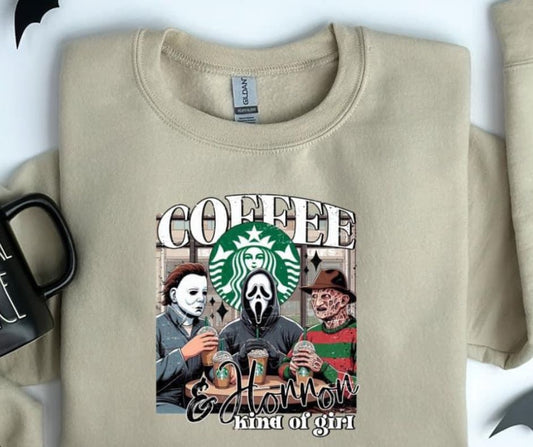 Halloween Starbucks Coffee Horror Kind Of Girl Graphic Sweatshirt