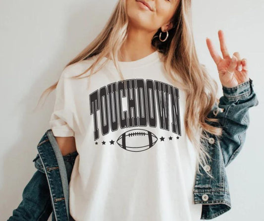 Women's Trendy Comfort Colors Brand Touchdown Football T-Shirt