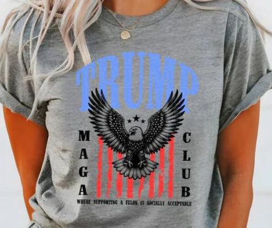 Trump 2024 Maga Club eith Eagle Tee T-Shirt